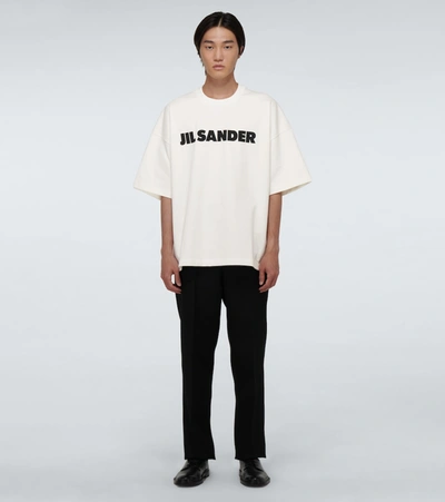 Shop Jil Sander Logo Short-sleeved Cotton T-shirt In White