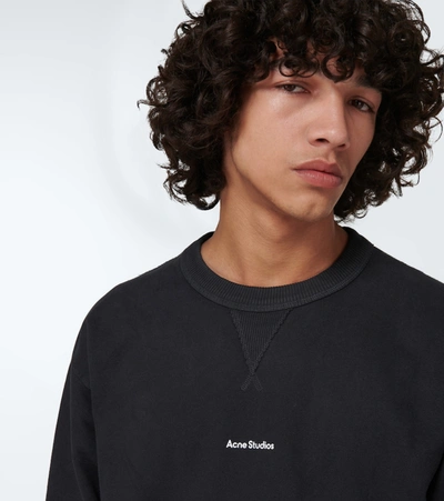 Shop Acne Studios Logo Crewneck Sweatshirt In Black