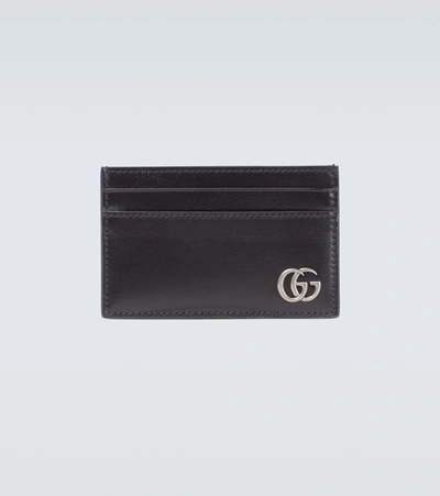Shop Gucci Gg Marmont Leather Cardholder In Black