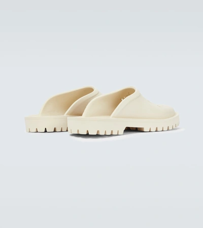 Shop Gucci Gg Rubber Mules In White