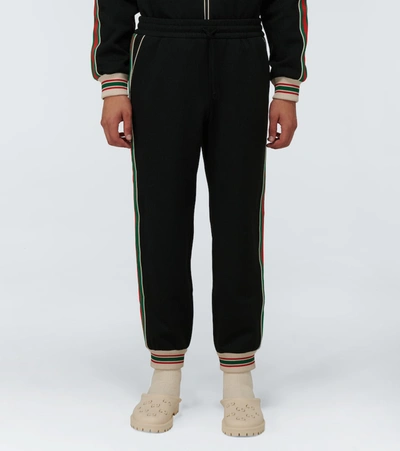 Shop Gucci Gg Jacquard Sweatpants In Black