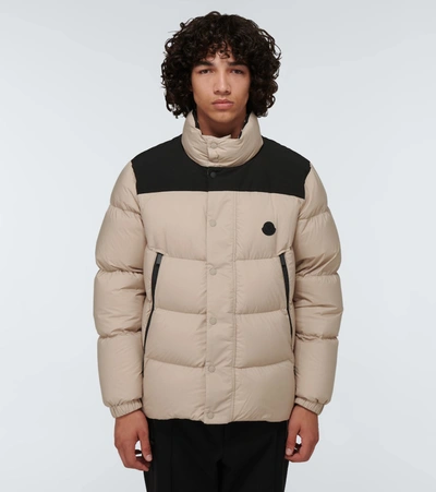 Moncler Beige & Black Timsit Jacket In Beige