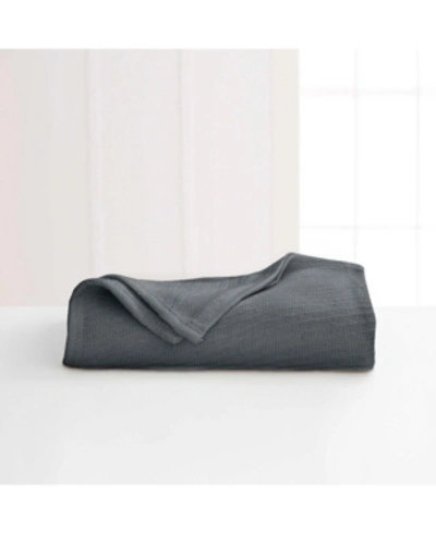 Shop Martex Cotton Diagonal-weave King Blanket Bedding In Gray