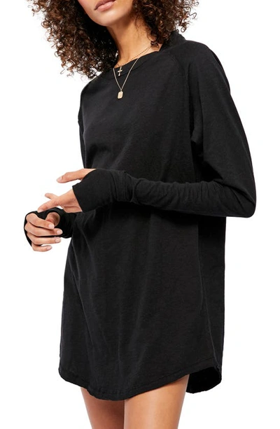 Shop Free People We The Free Arden Extra Long Cotton Top In Black