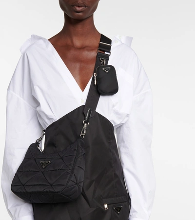 Prada Re-nylon Shoulder Bag In Black