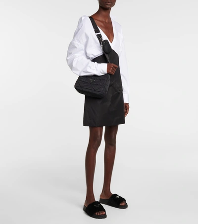 Prada Re-nylon Shoulder Bag In Black