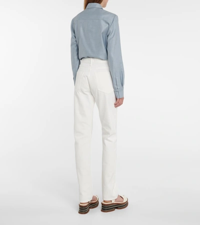 Shop Gabriela Hearst Charles Mid-rise Straight Jeans In White