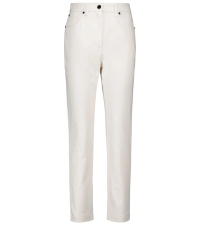 Shop Fendi High-rise Slim Jeans In White