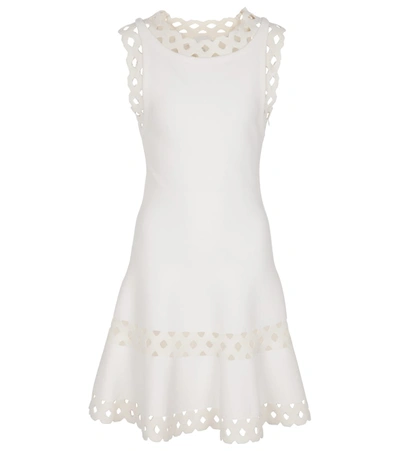Shop Alaïa Vienne Wool-blend Minidress In Blanc