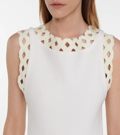 Alaïa Edition 2005 Laser-cut Wool-blend Minidress In Blanc