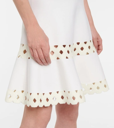Alaïa Edition 2005 Laser-cut Wool-blend Minidress In Blanc