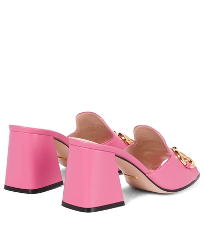 Shop Gucci Horsebit Leather Sandals In Pink