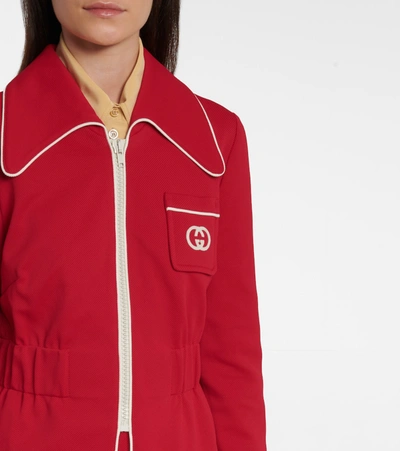 Shop Gucci Jersey Jacket In Red