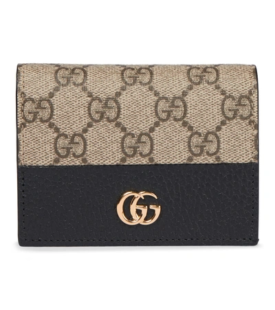 Shop Gucci Marmont Gg Supreme Wallet In Pink