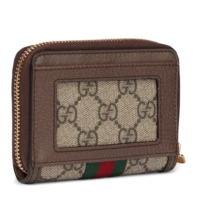 Shop Gucci Ophidia Gg Supreme Wallet In Beige