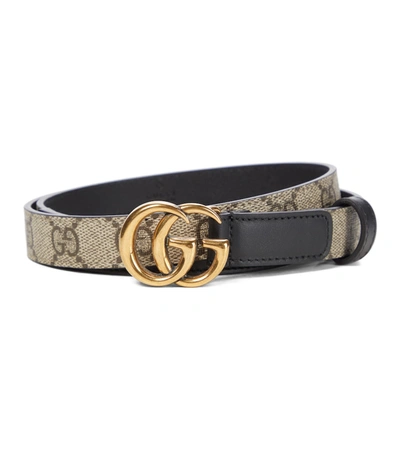 Shop Gucci Gg Supreme Leather Belt In Beige