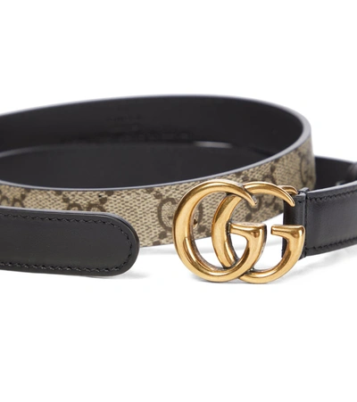 Shop Gucci Gg Supreme Leather Belt In Beige