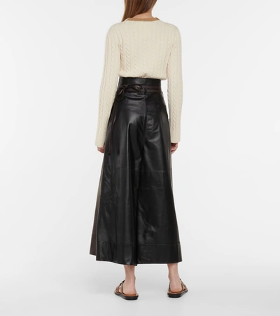 Shop Loewe Leather Culottes In Brown