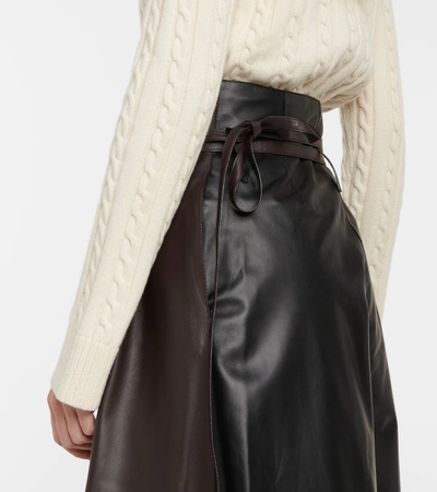 Shop Loewe Leather Culottes In Brown