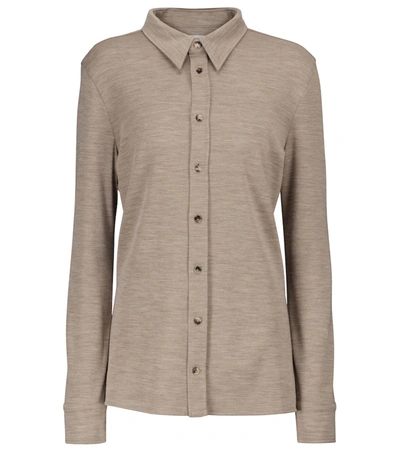 Shop Bottega Veneta Virgin Wool Shirt In Beige