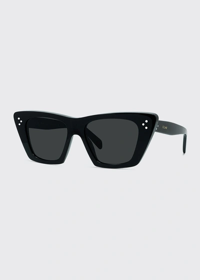Shop Celine Acetate Butterfly Sunglasses In 01a Shiny Black S
