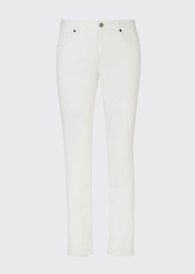 Shop Fendi Men's Vertigo Ff-pocket Jeans In Bianco