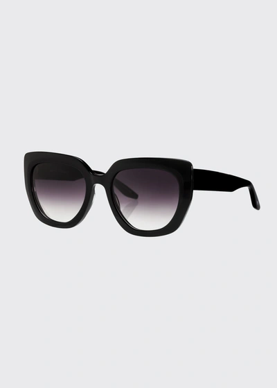 Shop Barton Perreira Akahi Oversized Acetate Cat-eye Sunglasses In Black Smolder