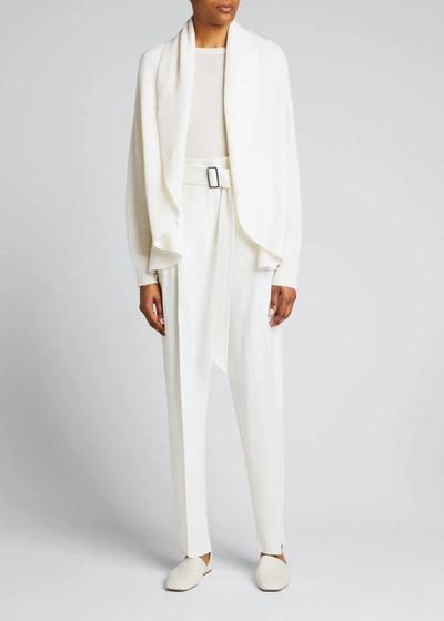 Shop Max Mara Rollio Open Cashmere Cardigan In Bianco