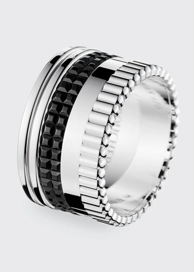 Shop Boucheron Quatre Large Ring In White Gold With Black Pvd