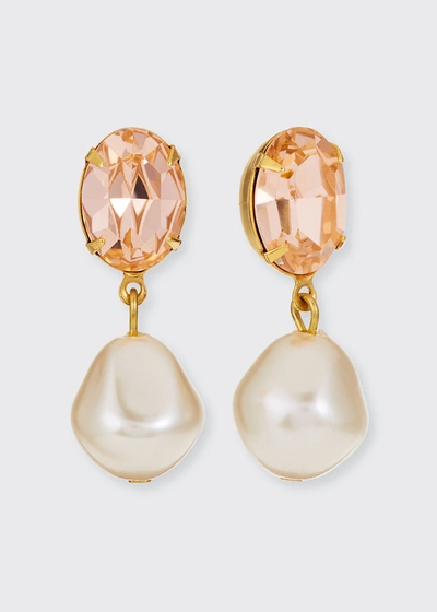 Shop Jennifer Behr Tunis Crystal-pearl Drop Earrings In Iris