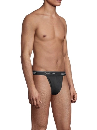 Shop Calvin Klein 3-pack Microfiber Thong In Black