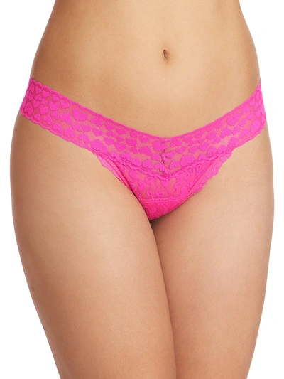 Shop Hanky Panky Women's Eros Lace Thong In Passionate Pink