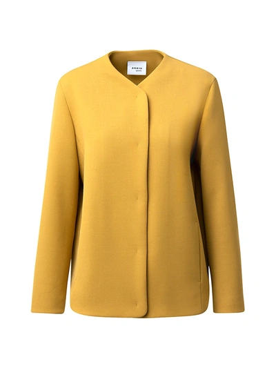 Shop Akris Punto Virgin Wool Casual Coat In Mustard