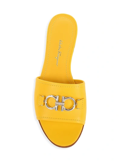 Shop Ferragamo Rhodes Slide Sandal In Yellow