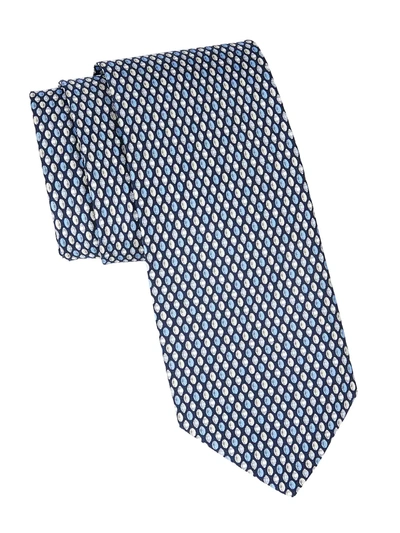 Shop Ferragamo Football Patterned Silk Tie In Navy