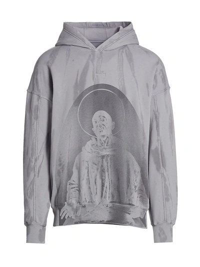 Shop A-cold-wall* Overdyed Graphic Hoodie In Grey