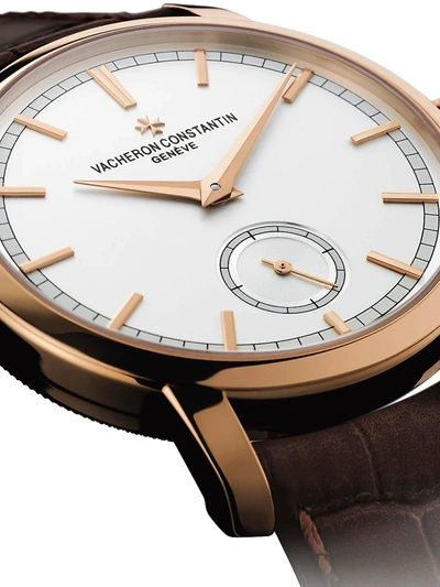 Shop Vacheron Constantin Traditionnelle 18k 5n Rose Gold & Alligator Strap Watch