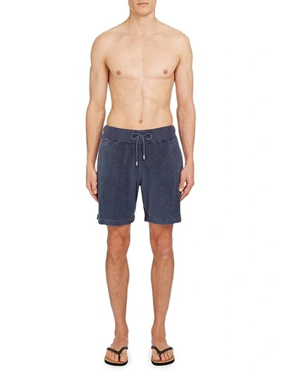 Shop Orlebar Brown Afador Terry Cloth Shorts In Navy