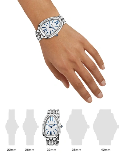 Shop Bvlgari Women's Serpenti Seduttori 18k White Gold & Diamond Bracelet Watch