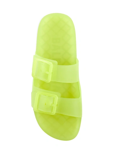 Shop Balenciaga Rubber Translucent Slip On Slides In Fluo Yellow