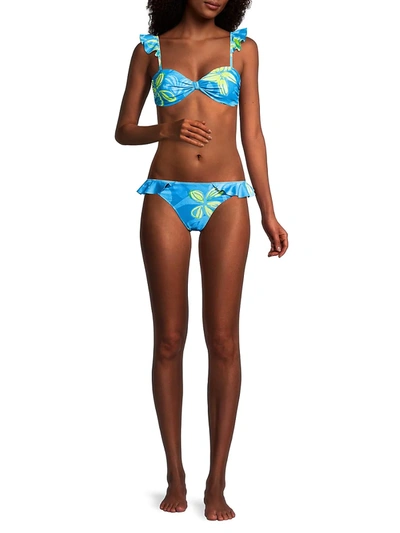 Shop Ramy Brook Printed Zena Bikini Top In Wave Combo