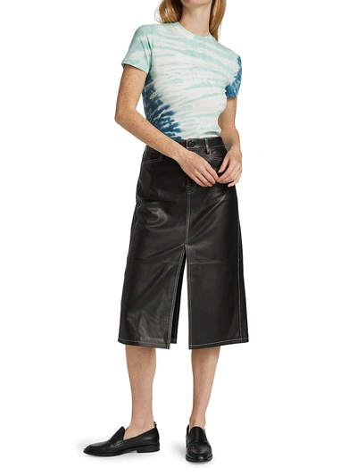 Shop Proenza Schouler White Label Lambskin Straight Skirt In Black