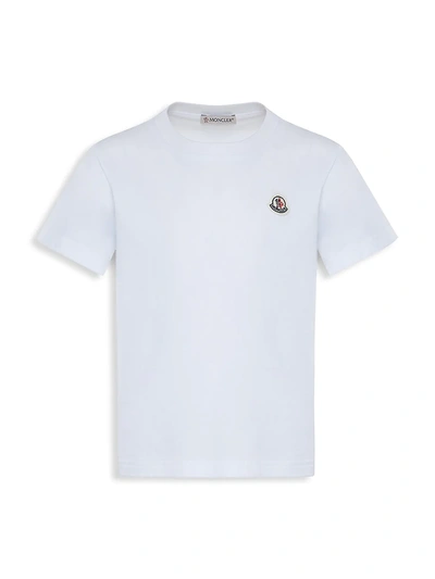Shop Moncler Little Kid's & Kid's Logo T-shirt In White
