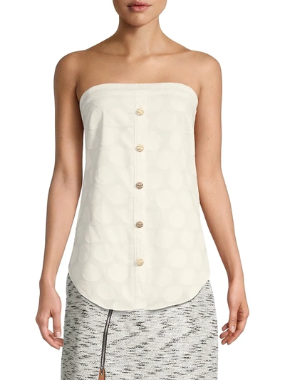 Shop Milly Penn Graphic Dot Clipping Top In White