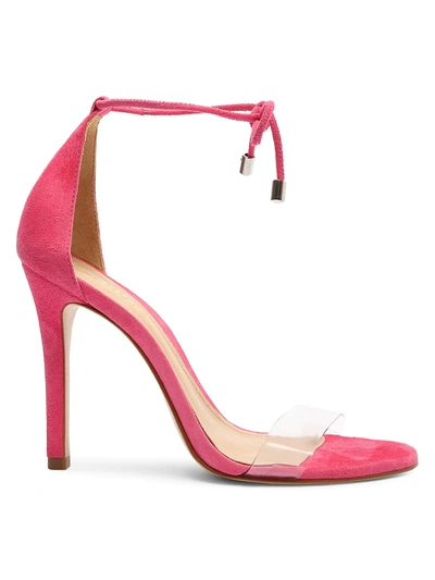 Shop Schutz Josseana Ankle-tie Leather Sandals In Pink