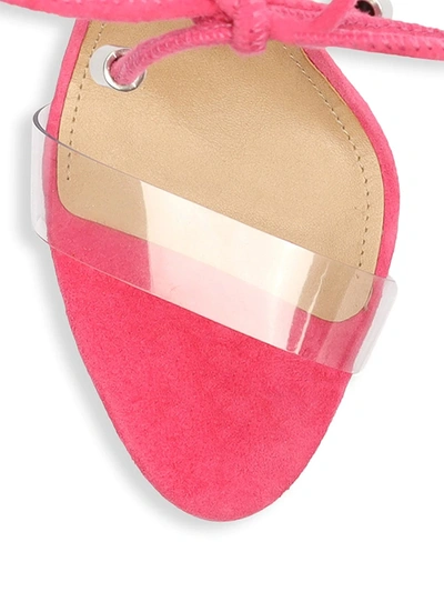 Shop Schutz Josseana Ankle-tie Leather Sandals In Pink