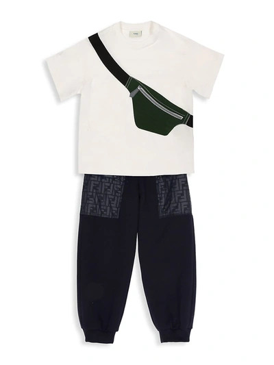 Shop Fendi Little Boy's & Boy's Graphic T-shirt In White