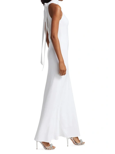Shop Galvan Women's Sienna Halterneck Gown In White
