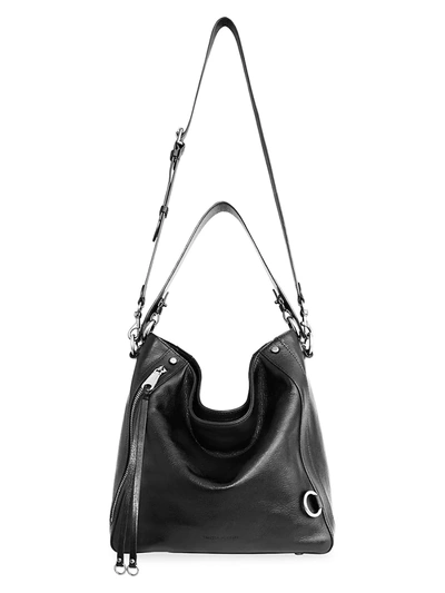 Shop Rebecca Minkoff Mab Leather Hobo Bag In Black