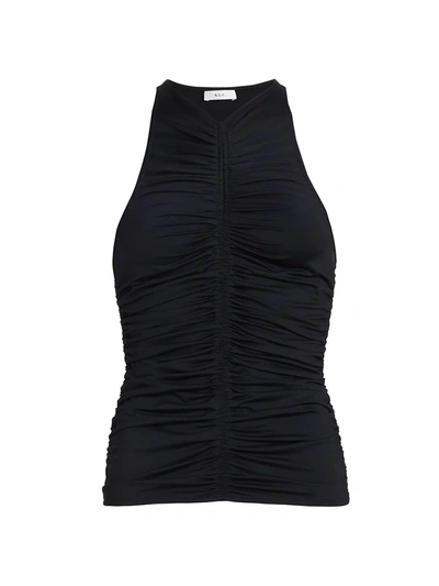 Shop A.l.c Adley Ruched Sleeveless Top In Black